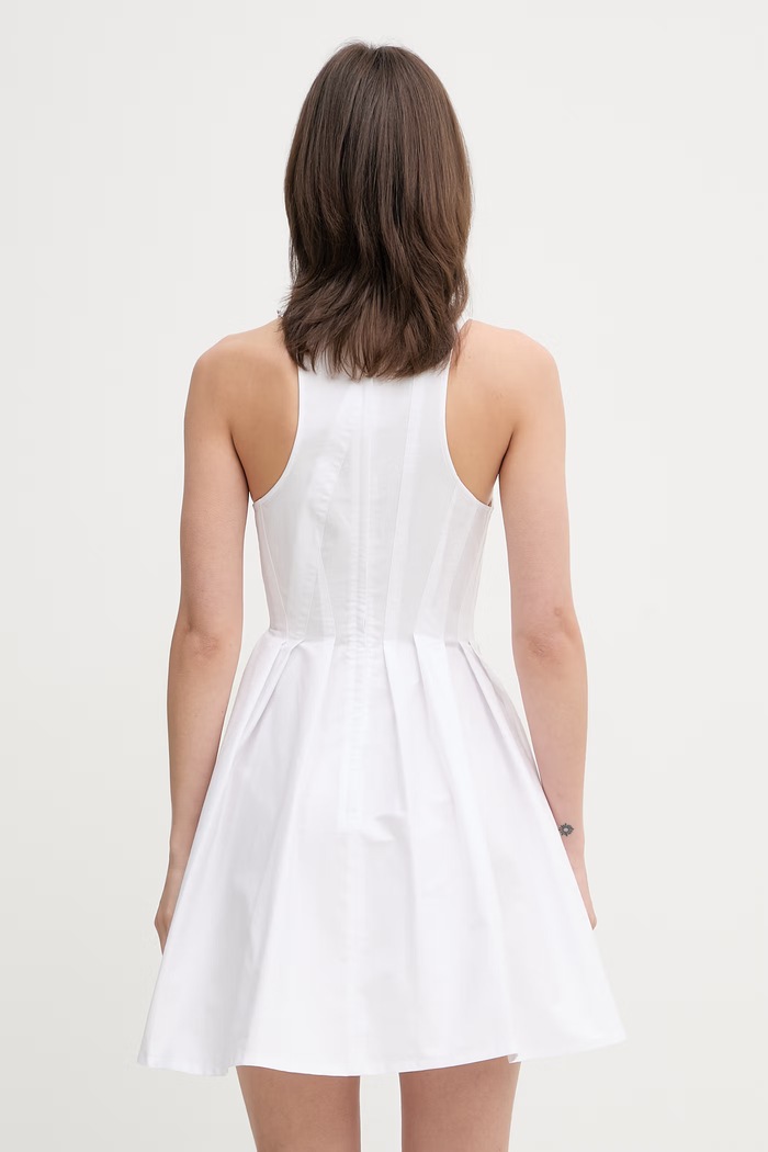 Одяг Sportmax Spxara розкльошена сукня однотонна бавовняна 2612221102600 білий