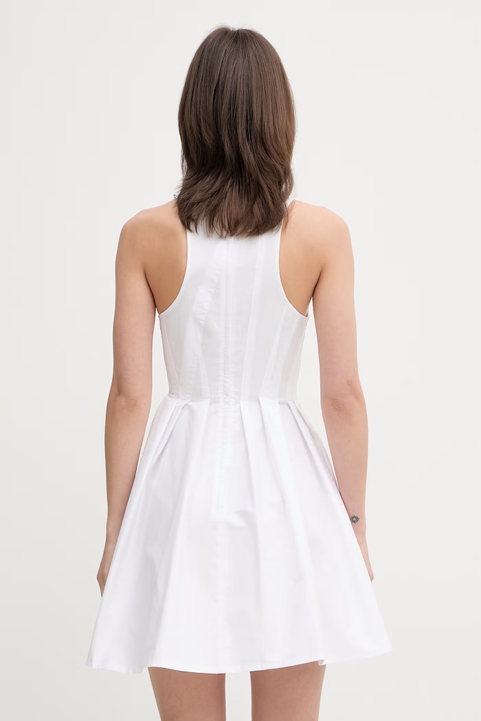 Одяг Sportmax Spxara розкльошена сукня однотонна бавовняна 2612221102600 білий