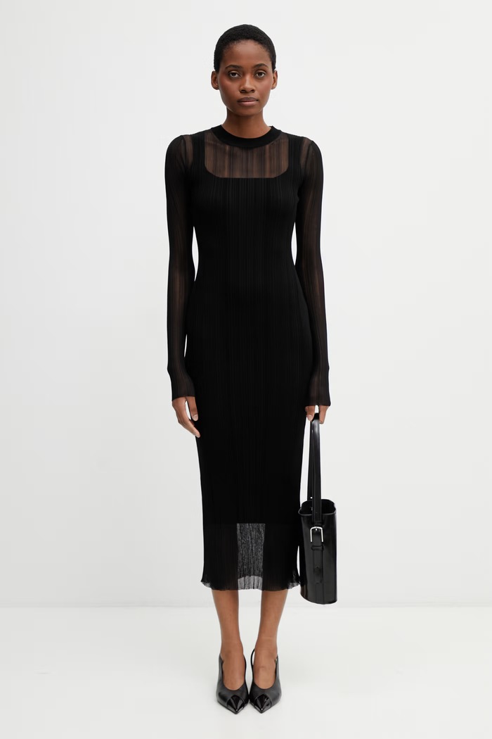 Sportmax Spxcaro knitted dress plain with viscose 2612321031600 black