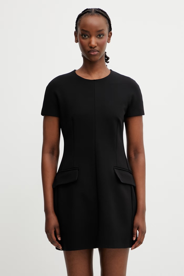 Sportmax Spxmito vestitino nero liscio con viscosa nero 2612621062600