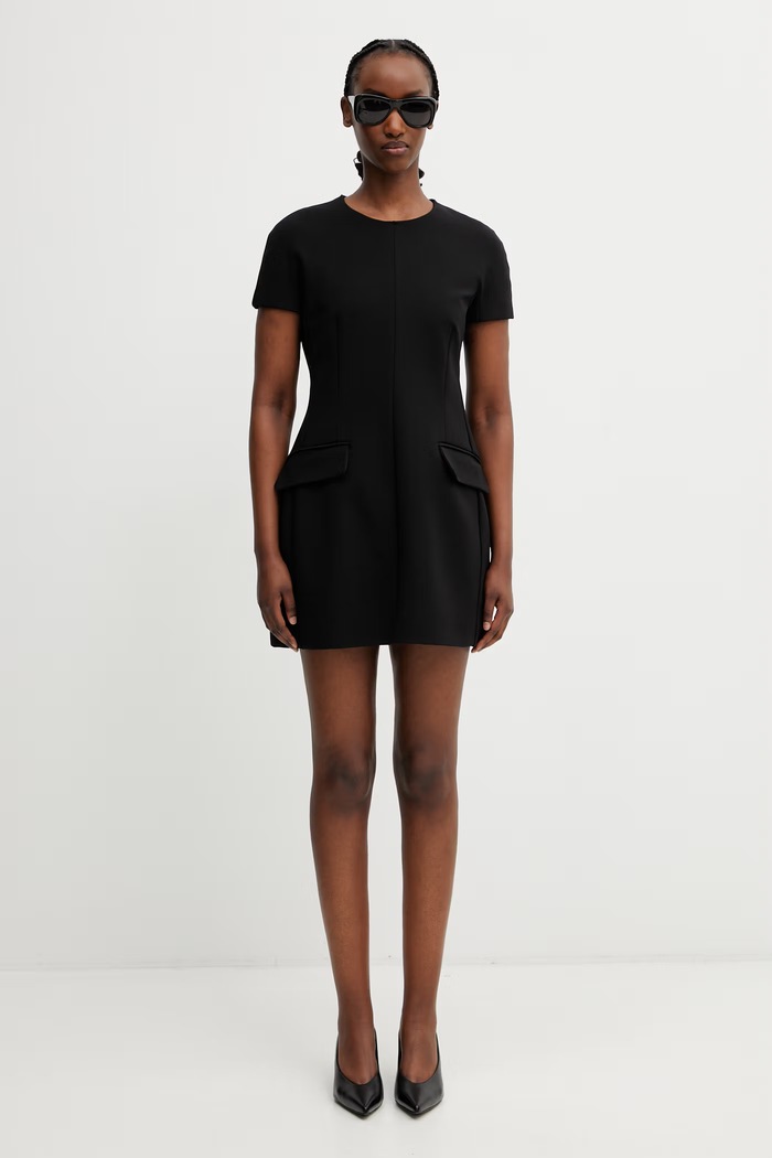Sportmax Spxmito vestitino nero liscio con viscosa 2612621062600 nero