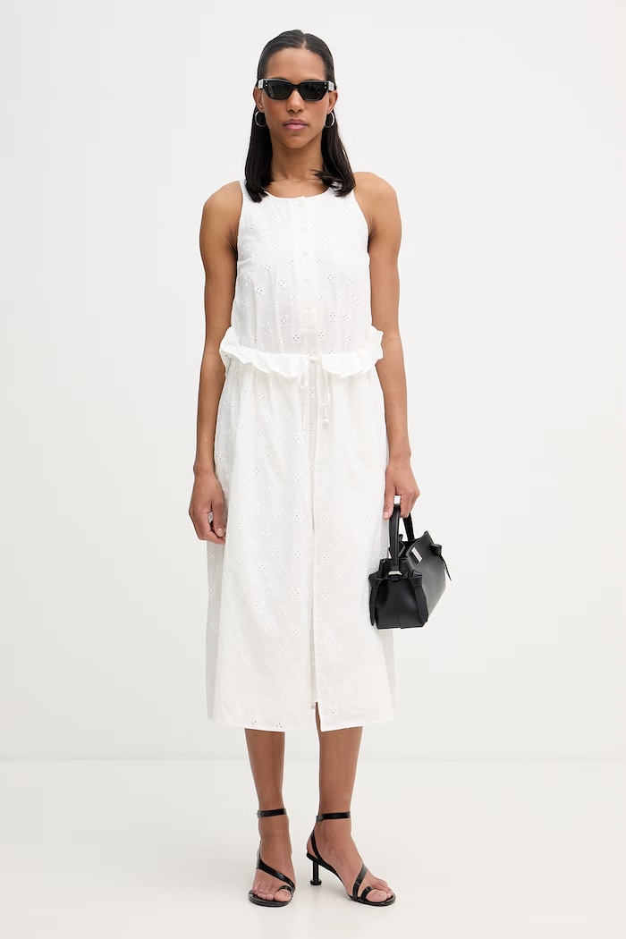 Isabelle Blanche φόρεμα βαμβακερό IS26SS.A121.T019 μπεζ SS26