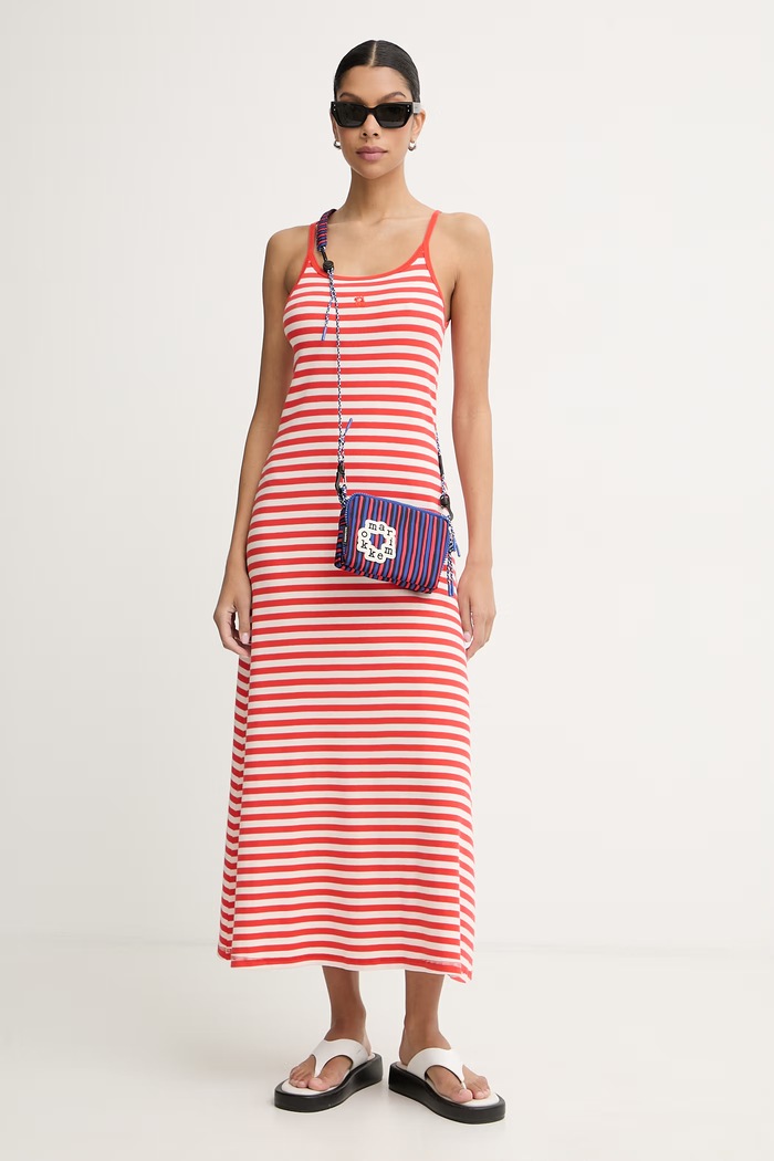 Marimekko Καλοκαιρινό βαμβακερό με ελαστάν 095483 κόκκινο SS26