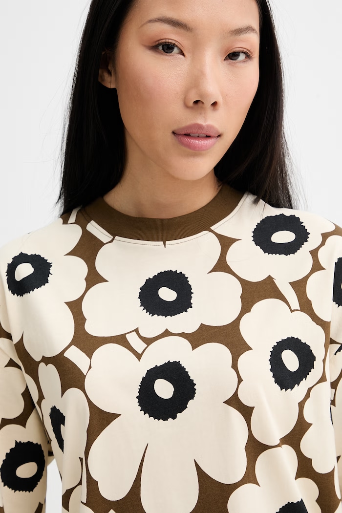 Marimekko rochie oversized din bumbac bej 95504