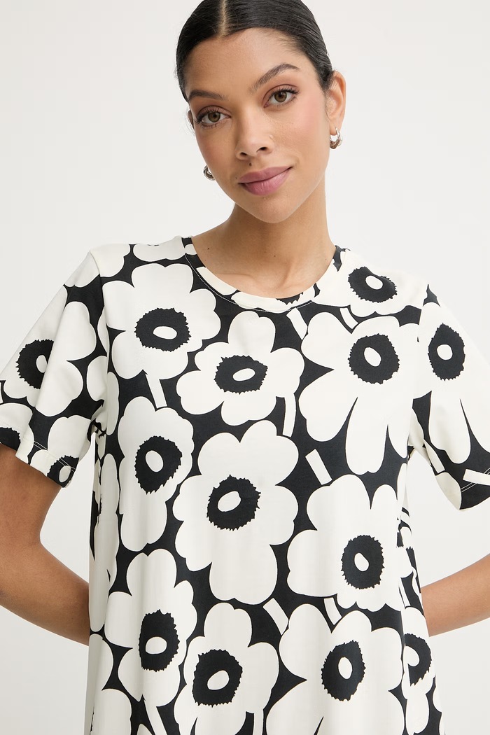 Marimekko φόρεμα βαμβακερό μπεζ 095846