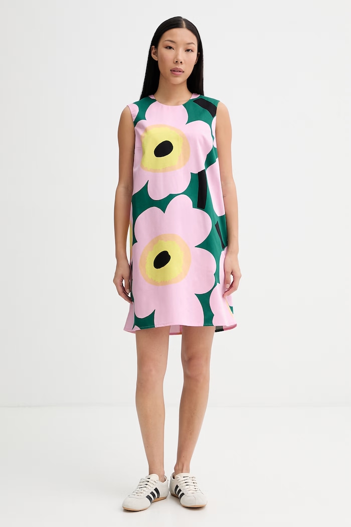Marimekko sukienka letnia bawełniana różowy 095623