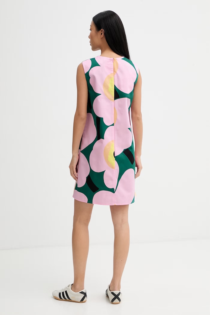 Odzież Marimekko sukienka letnia bawełniana 095623 różowy
