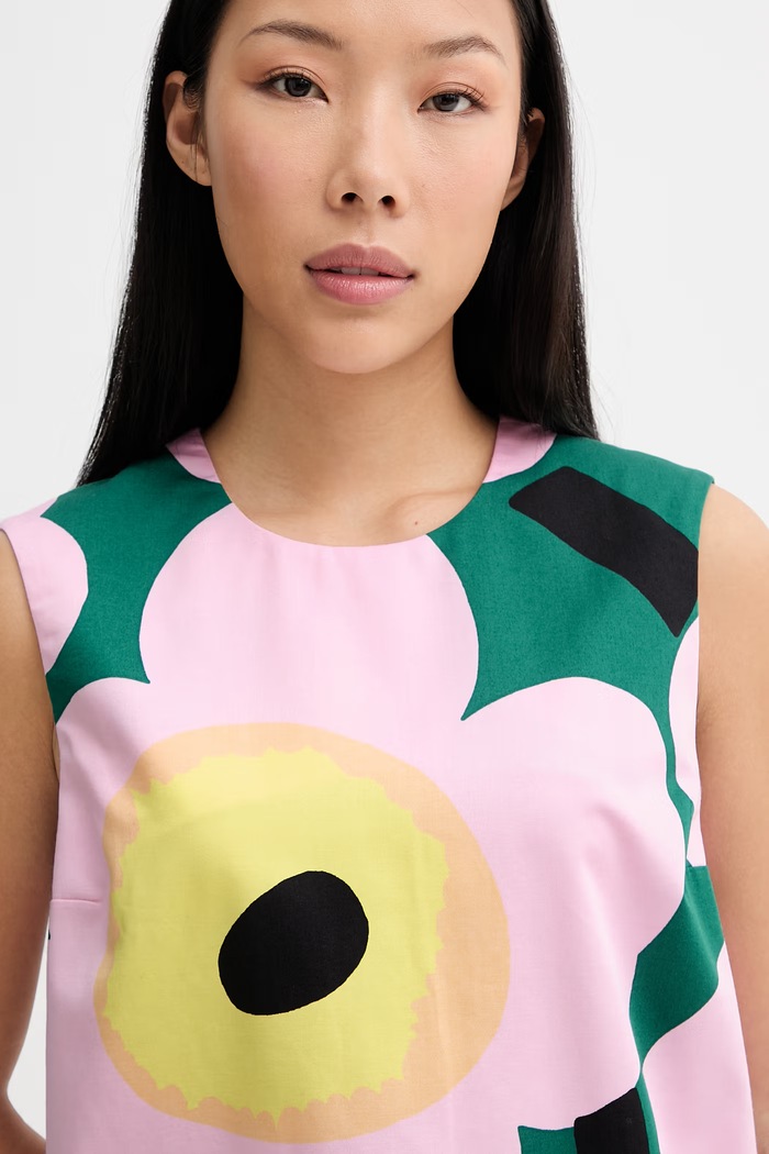 Marimekko sukienka letnia bawełniana różowy 095623