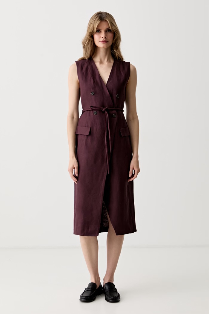 Sisley rochie petrecută din in violet 4TTSLV07W