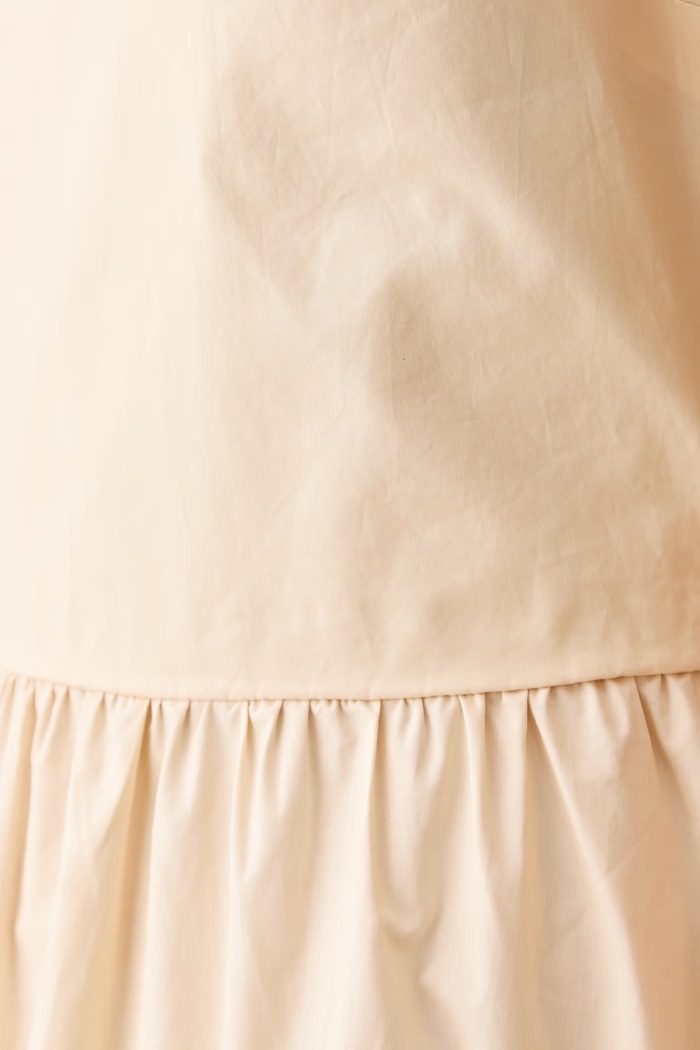 United Colors of Benetton φόρεμα flared βαμβακερό 4MBJDV0CP μπεζ