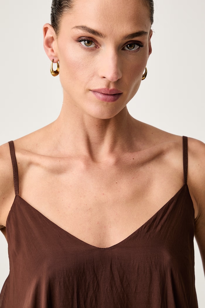 Haveone sukienka letnia z wiskozy brązowy ACH.Q013