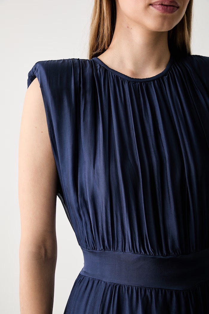 Haveone rochie cu mătase AFF.Q005 bleumarin