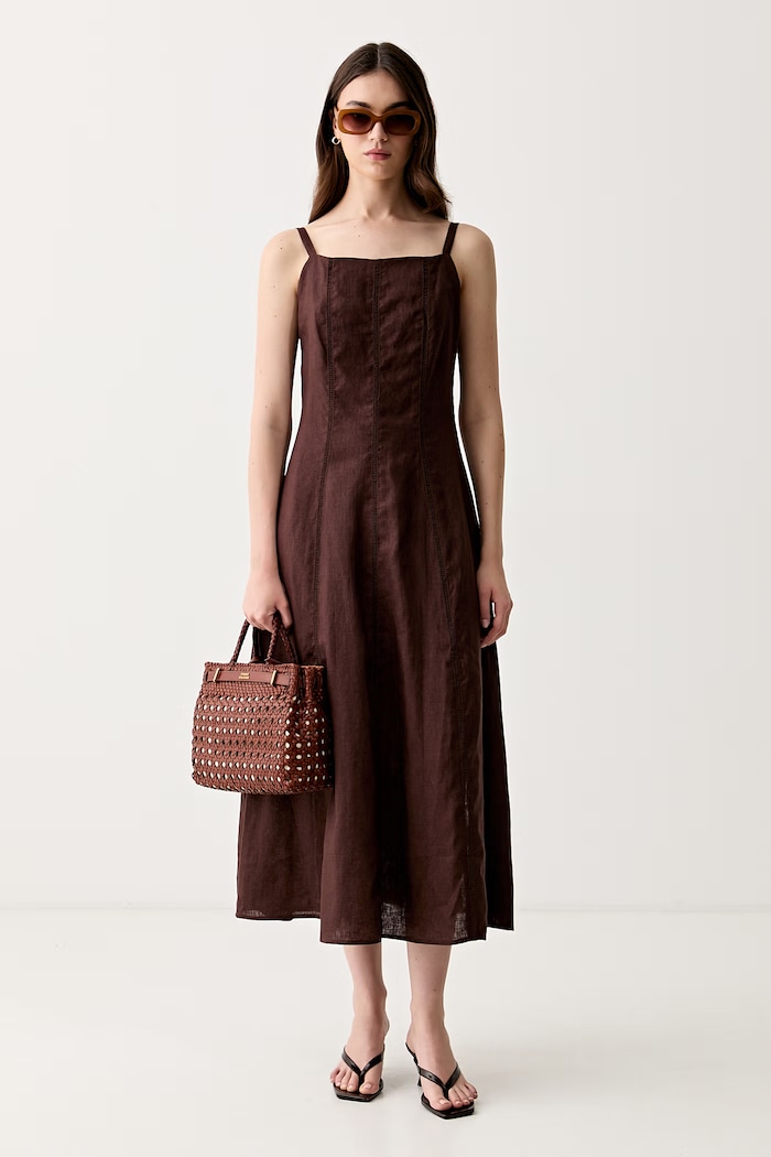Hoss Intropia rochie de vară din in 8223375 maro SS26