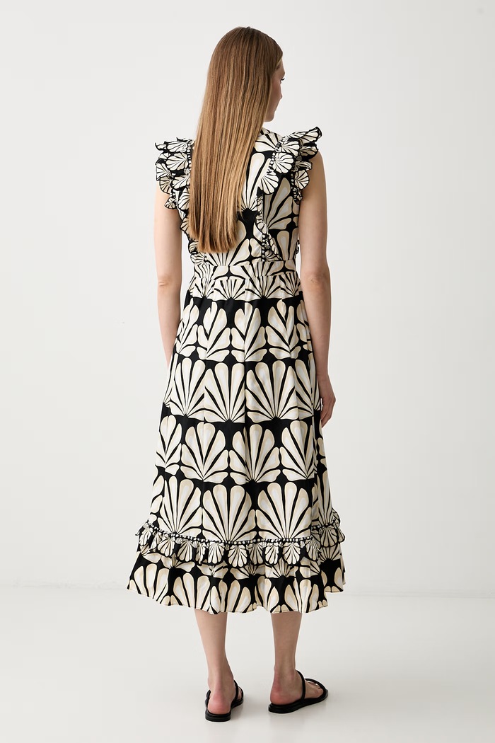 Odzież Pedro del Hierro sukienka rozkloszowana bawełniana 3813593 czarny