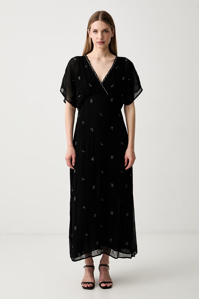 Pedro del Hierro sukienka rozkloszowana z wiskozy czarny 3813573