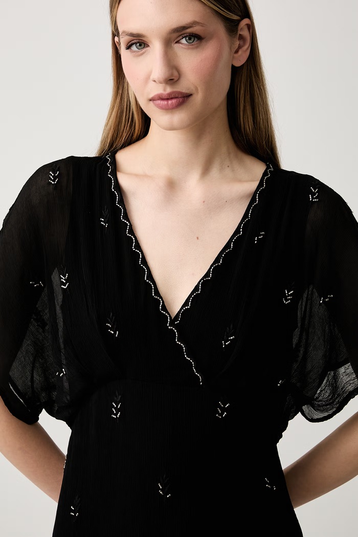 Pedro del Hierro sukienka rozkloszowana z wiskozy czarny 3813573