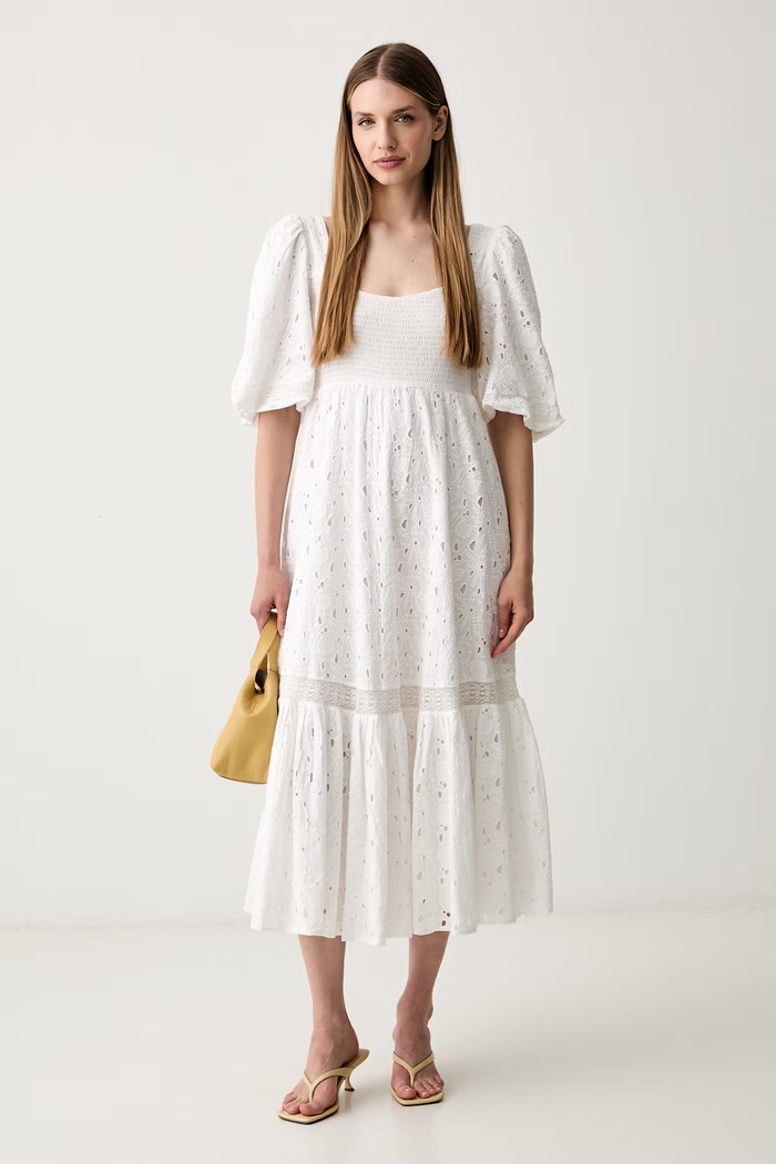 Pedro del Hierro sukienka letnia bawełniana 3813576 biały SS26