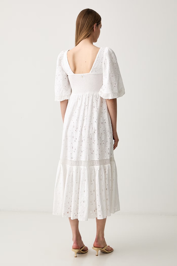 Odzież Pedro del Hierro sukienka letnia bawełniana 3813576 biały