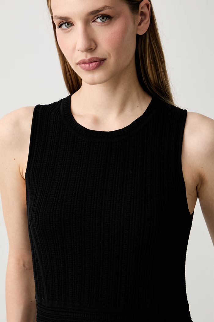 Pedro del Hierro sukienka rozkloszowana z bawełną czarny 6193141
