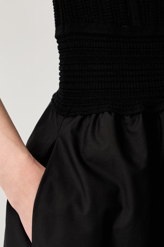 Pedro del Hierro sukienka rozkloszowana z bawełną 6193141 czarny
