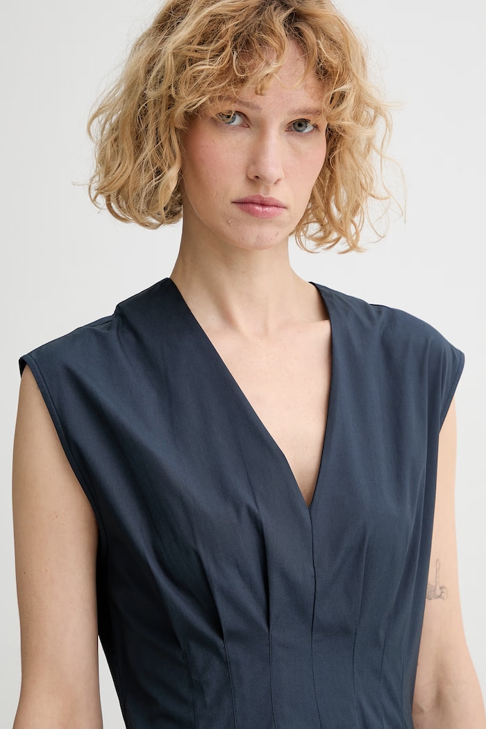 rag & bone šaty bavlnené Ines tmavomodrá RAC126S3MCO