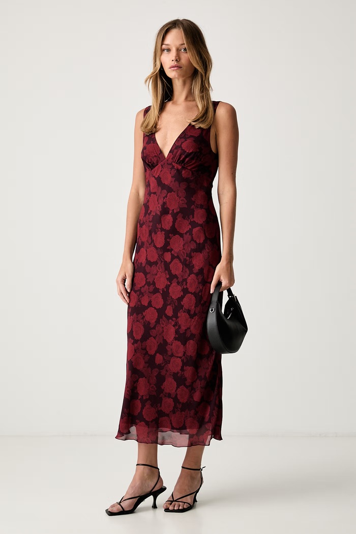 Le Privé sukienka z wiskozy ADELE ROUGE LP00757 bordowy SS26