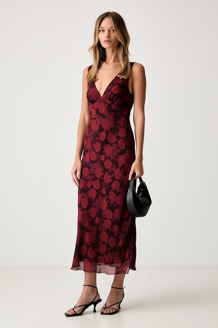 Le Privé sukienka z wiskozy ADELE ROUGE LP00757 bordowy SS26