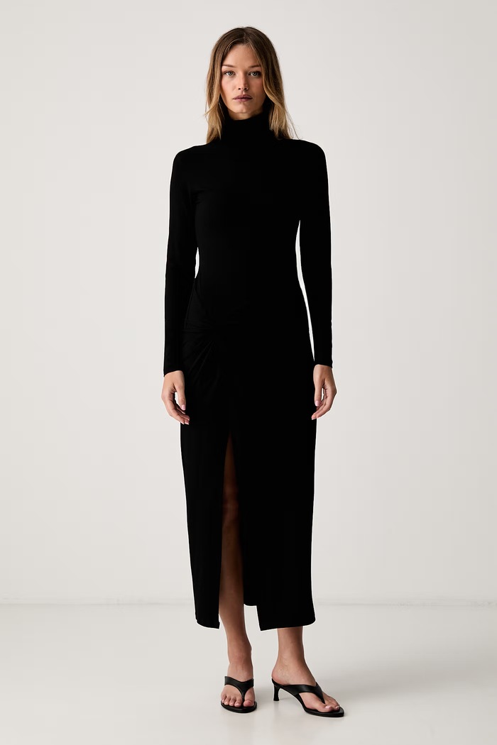 Le Privé sukienka bodycon z wiskozą SAPHIRA NOIR LP00669 czarny SS26