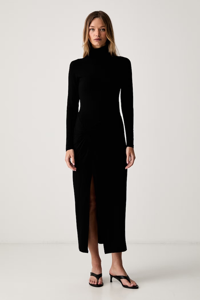 Le Privé sukienka bodycon z wiskozą SAPHIRA NOIR LP00669 czarny SS26