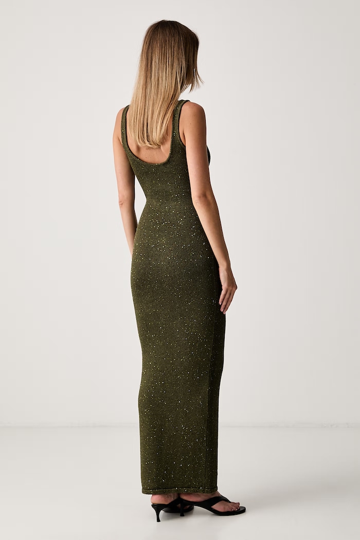 Oblečenie Le Privé letné šaty s bavlnou CELESTINE OLIVE LP00734 zelená