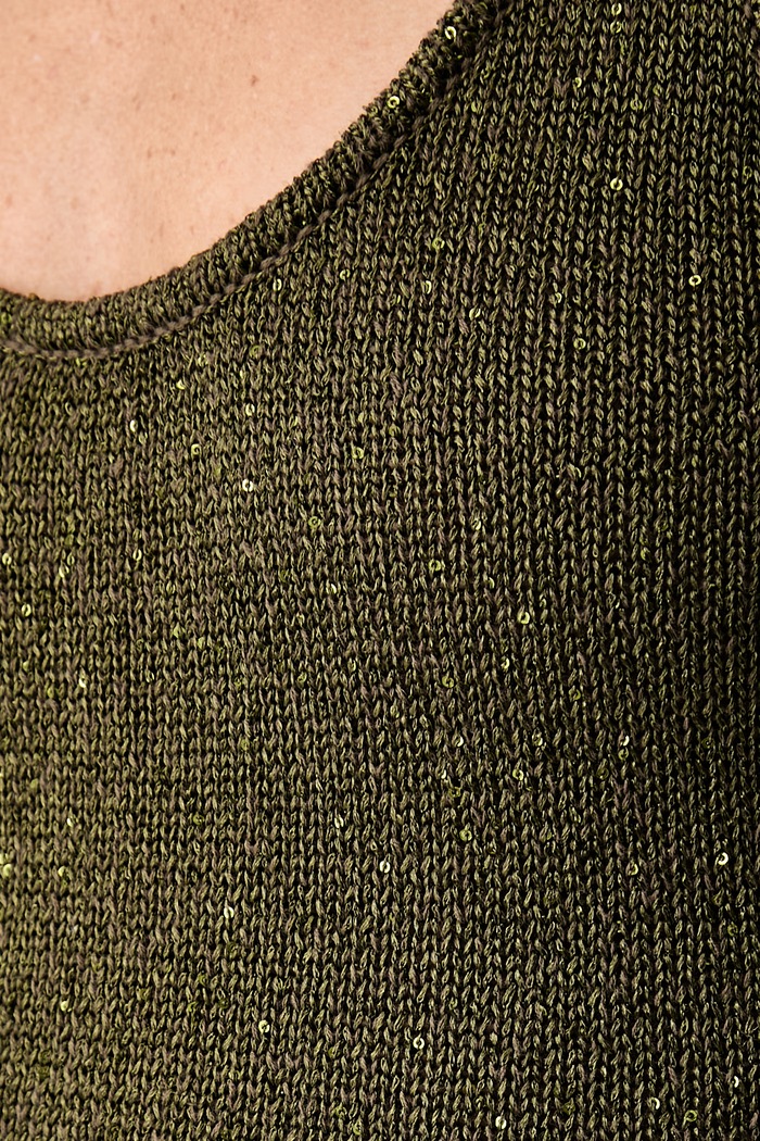 Le Privé sukienka letnia z bawełną CELESTINE OLIVE LP00734 zielony