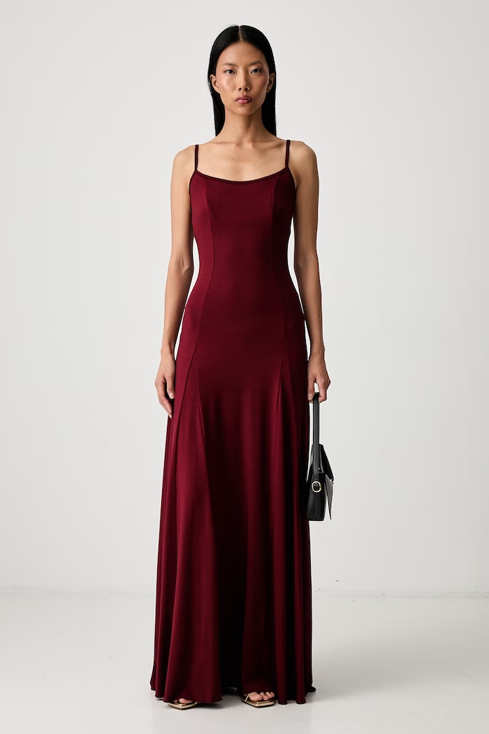 Le Privé sukienka z lyocellu MEL BORDEAUX LP00791 bordowy SS26