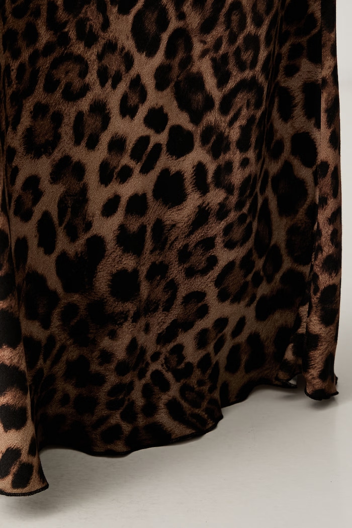 Le Privé šaty ve stylu spodničky z viskózy LISE LEOPARD LP00789