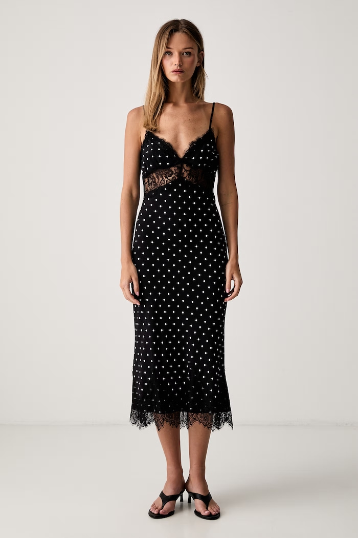 Le Privé sukienka z wiskozy MARCELE DOTS czarny LP00777