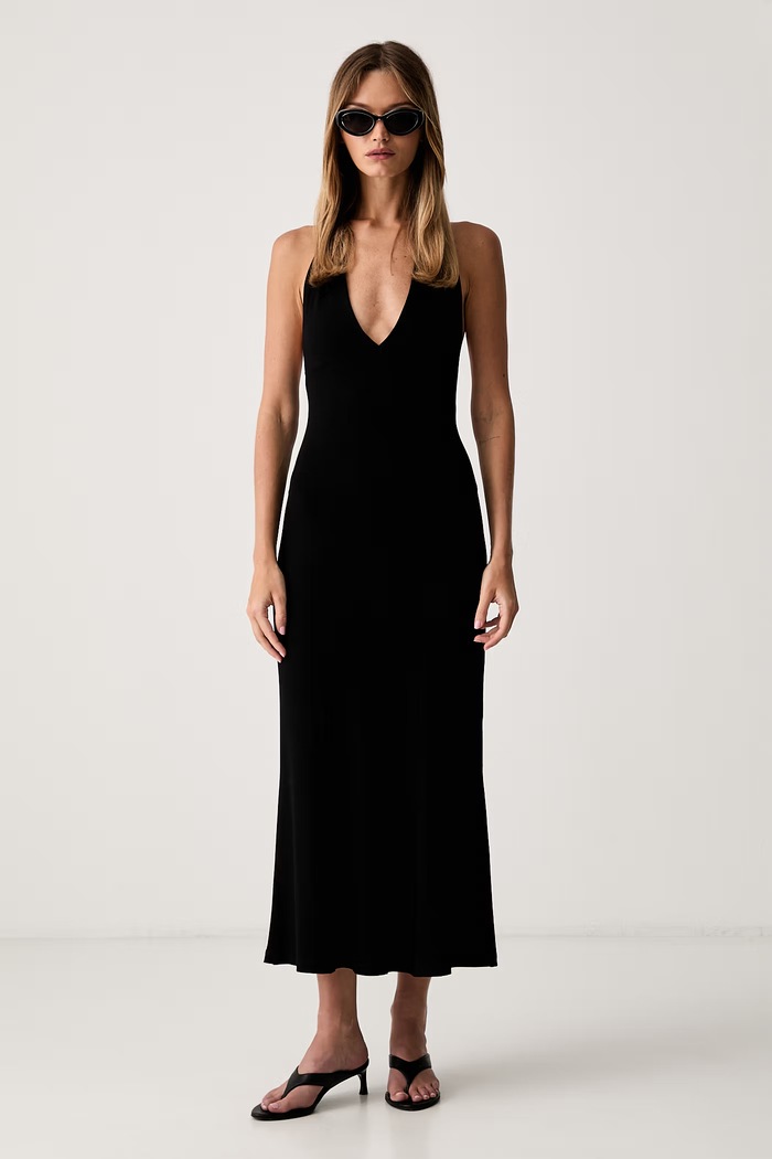 Le Privé sukienka z wiskozą INES NOIR LP00775 czarny SS26