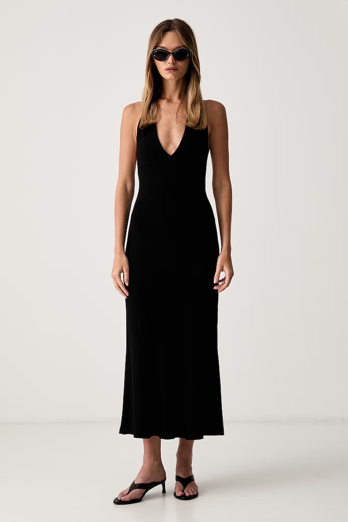Le Privé šaty s viskózou INES NOIR LP00775 černá SS26
