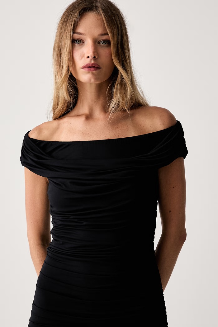 Le Privé sukienka drapowana z modalu MARIELLE NOIR czarny LP00774