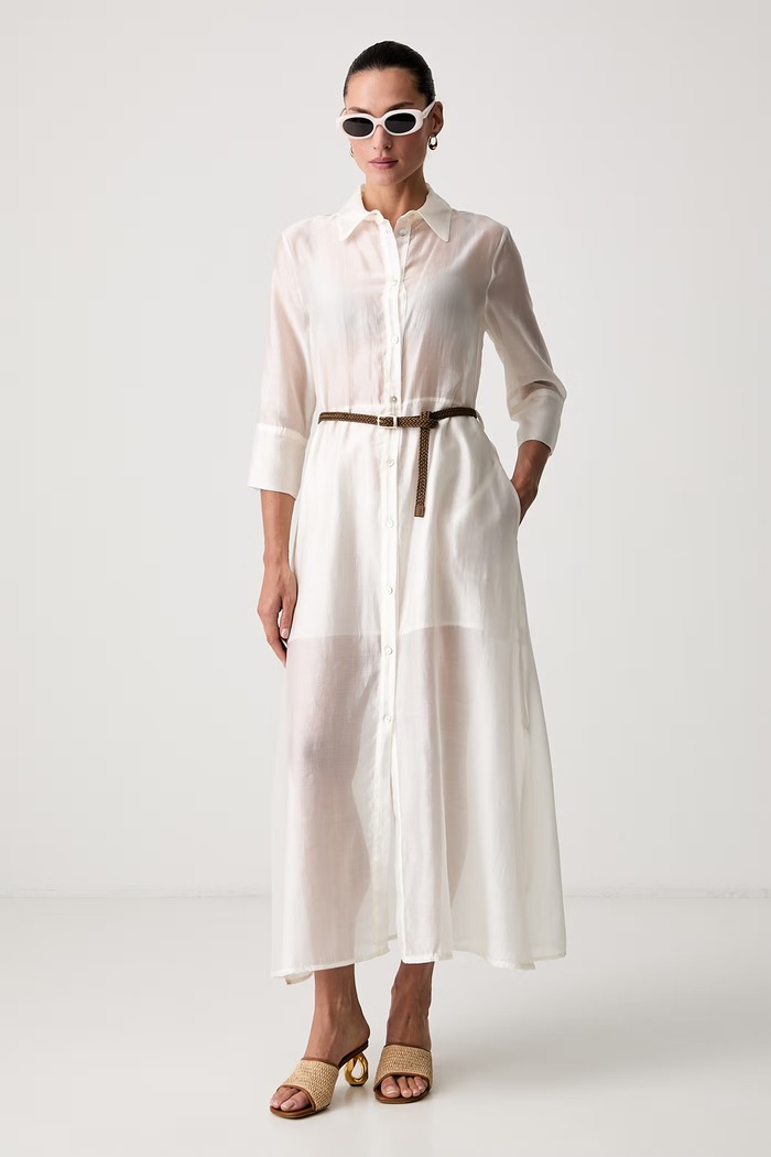 Haveone rochie de vară cu vâscoză ANO.Q120 bej SS26