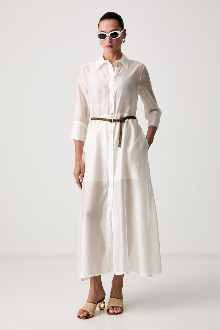Haveone rochie de vară cu vâscoză ANO.Q120 bej SS26