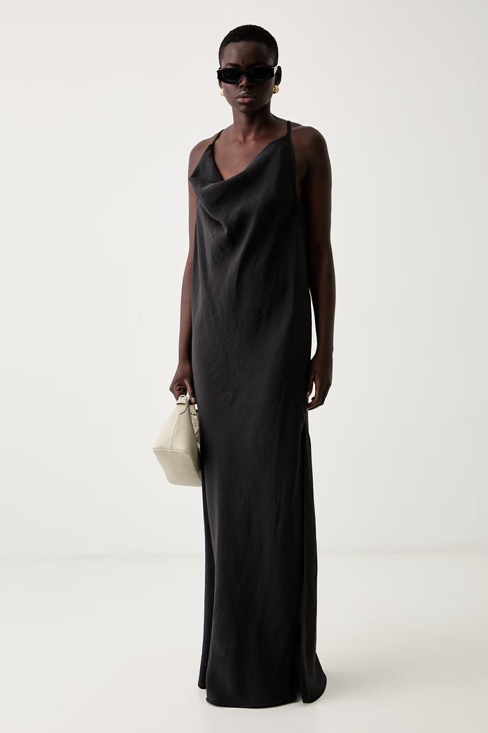 Haveone rochie de vară cu modal AVS.Q229 negru SS26