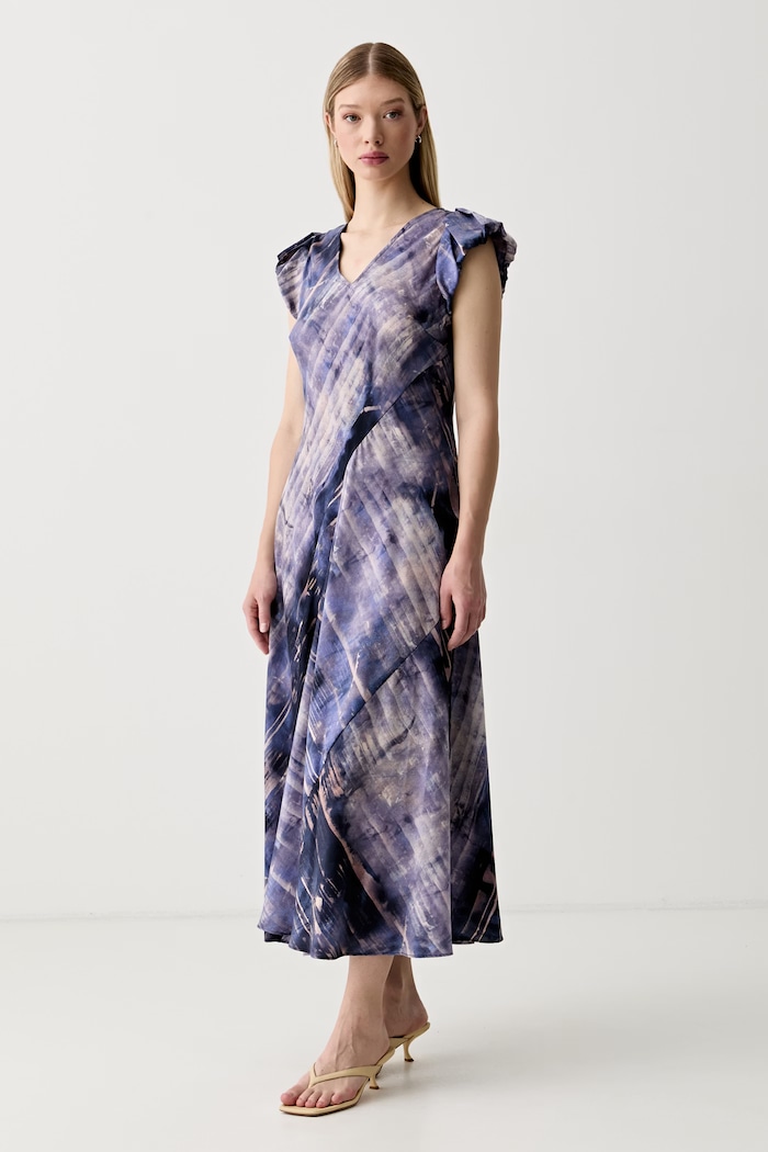 DKNY sukienka letnia P5KB7D99 fioletowy SS26