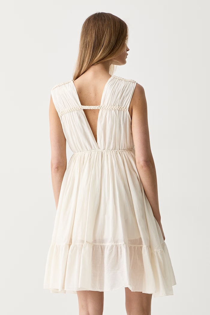 Abbigliamento ViCOLO vestito svasato in cotone TAB0673 beige