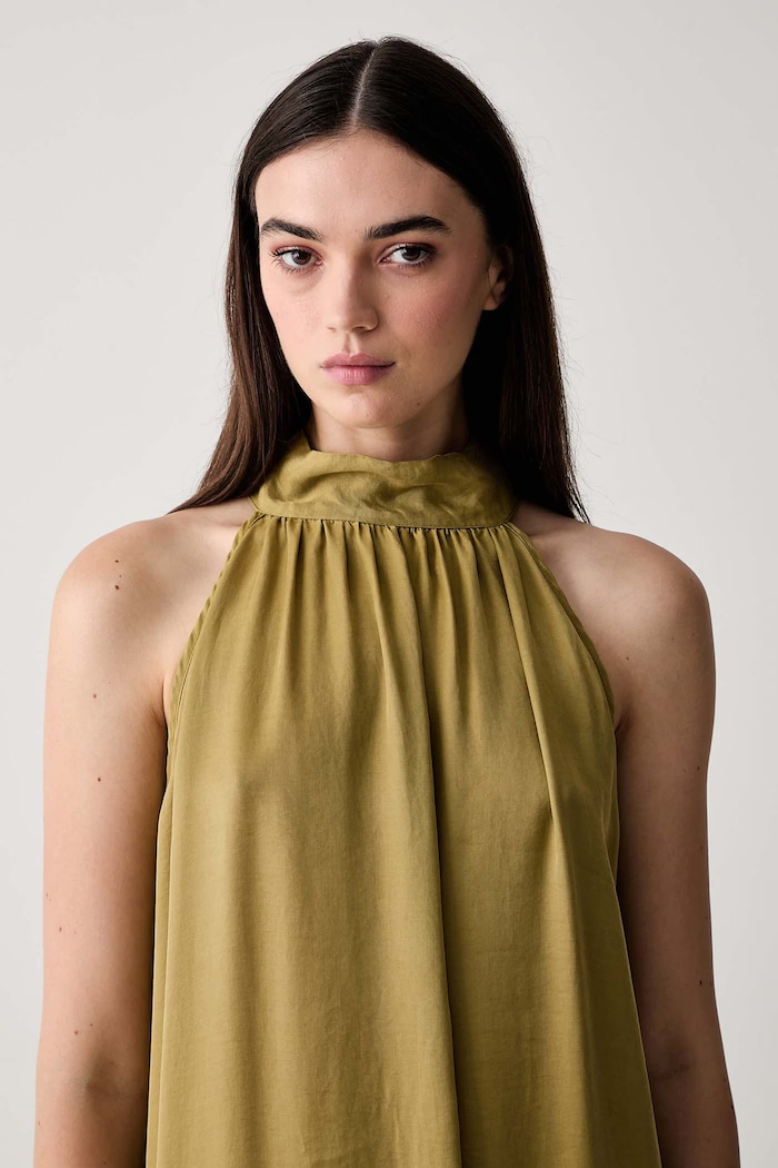 ViCOLO sukienka halter z lyocellu zielony TAB0573