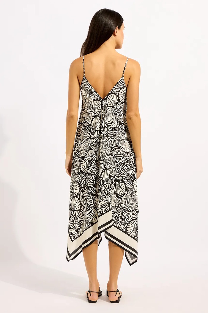 Seafolly sukienka z wiskozy Scarf Dress 55763.DR czarny SS26