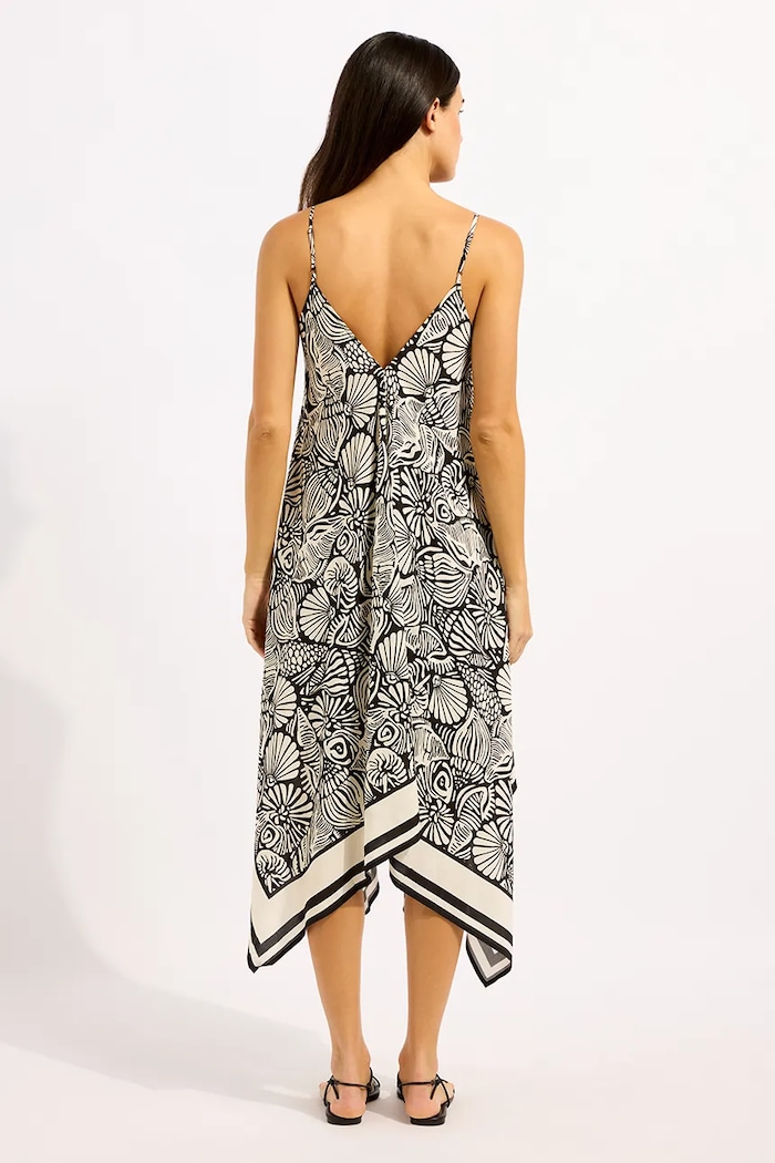 Seafolly sukienka z wiskozy Scarf Dress 55763.DR czarny SS26