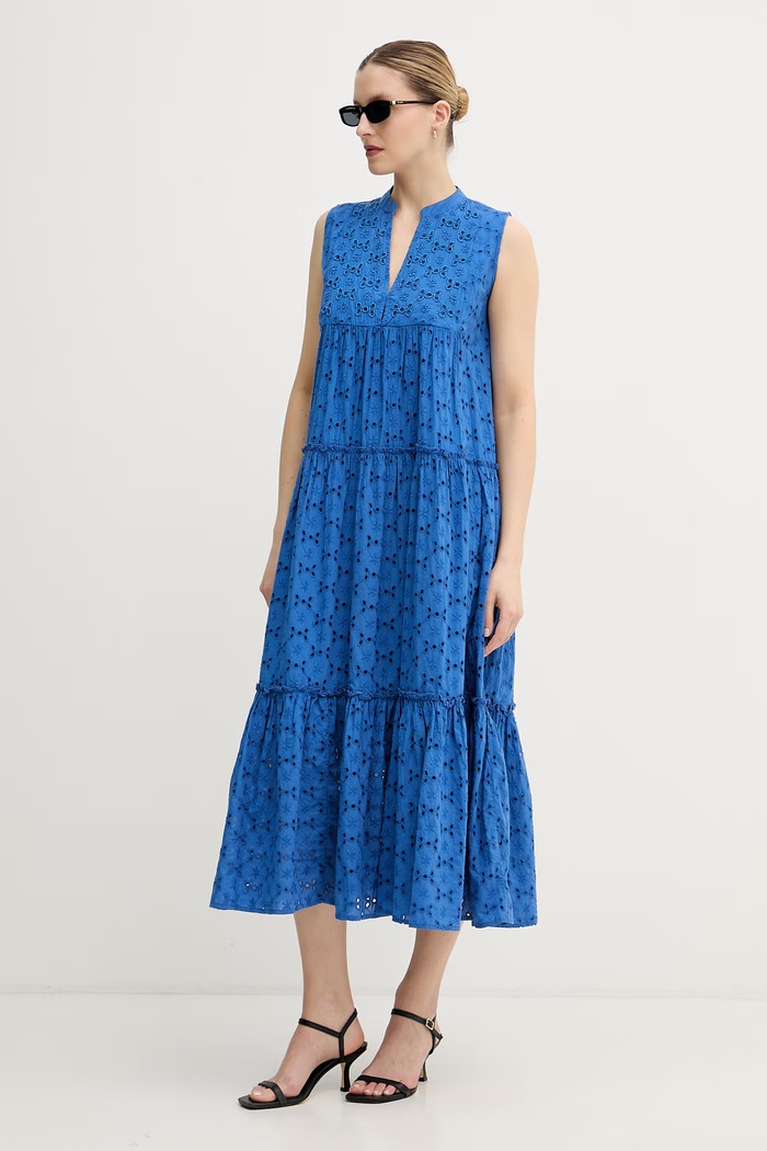 Lola Casademunt letné šaty bavlnené LS2616017 modrá SS26
