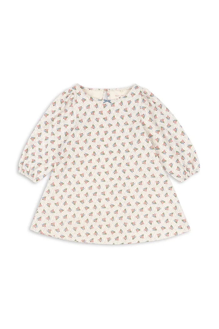 Konges Sløjd rochie din bumbac pentru copii DREY DRESS GOTS KS104290.PreSpring bej SS26