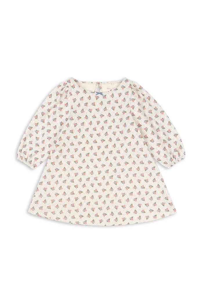 Konges Sløjd rochie din bumbac pentru copii DREY DRESS GOTS KS104290.PreSpring bej SS26