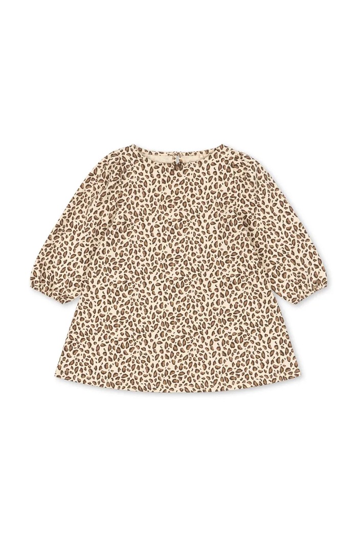 Konges Sløjd rochie din bumbac pentru copii DREY DRESS GOTS mini bej KS104290.PreSpring