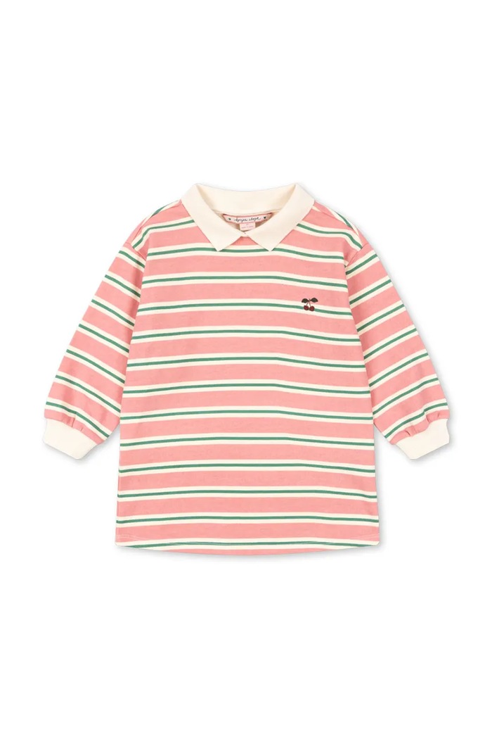Konges Sløjd sukienka bawełniana dziecięca SPOTTY LS DRESS GOTS KS104524.PreSpring różowy SS26